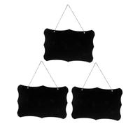 3 Piezas Pizarra Pequeña de Madera Doble Cara Colgante | Cuerda Incluida, Superficie Borrable, Amplio Espacio de Escritura, Adecuado para Café y Oficina