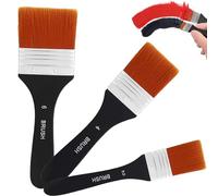3 Piezas Plano Pincel, 20/40/60 mm Juego de Brochas Planas Profesional, Grande Nylon Pincel Pintura, Pintura Madera Cepillo para Acrílico,Aceite,Acuarela, decoración del hogar