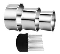 3 Piezas Plateados Cortadores Redondos, 3 Tamaños Herramientas Hornear con Acero inoxidable, Juego Cortadores Galletas,Bordes afilados precisión Cortadores,para galletas