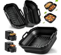 3 Piezas Plegable Molde de Silicona Freidora de Aire para COSORI Turboblaze 5,5L/6L/6,2L, Accesorios Air Fryer Compatible con Philips 2000 Series 6,2L (NA230/00), Molde Antiadherente Reutilizable