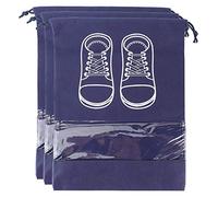 3 piezas portátil a prueba de polvo de tela no tejida zapatos de almacenamiento bolsa con cordón organizador azul purpúreo para el hogar viajes reubicación a prueba de polvo (No matter what cloth