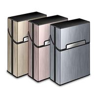 3 Piezas Portátil Caja de Cigarrillo Cigarette Case de Aleación de Aluminio Plastico Pitilleras para Hombre Mujer Caja Cigarrillo con Cerradura magnética para 20 Cigarrillos
