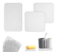3 Piezas Posavasos Diatomita Absorbentes de Agua para Cocina Jabones Manos | 2 Cuadrados Posavasos Diatomita Baño 10cm×10cm, 1 Rectangulares 13cm×8cm, Diatomeas Almohadilla Hogar Moderno (Blanco)