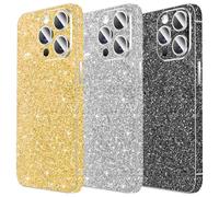 3 Piezas Protector de Piel con Purpurina Compatible con iPhone 11 Pro, LucBuy Pegatina de Espalda Brillante con Cubierta Completa de Bordes, Decorativa de Teléfono de Lujo (A2)