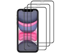 3 Piezas Protector Pantalla para iPhone 11, iPhone XR, Film Pantalla Cristal Vidrio Templado HD Clara Antiarañazos Antihuellas Sin Burbujas Dureza 9H 6,1 Pulgadas Transparente Resistente Borde Negro