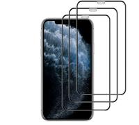 3 Piezas Protector Pantalla para iPhone 11Pro, iPhone XS, iPhone X, Cristal Vidrio Templado HD Clara Antiarañazos Antihuellas Sin Burbujas Dureza 9H 5,8 Pulgadas Transparente Resistente Borde Negro