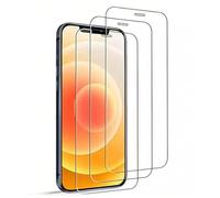 3 Piezas Protector Pantalla para iPhone 12, iPhone 12 Pro Cristal Vidrio Templado HD Clara Antiarañazos Antihuellas Sin Burbujas Dureza 9H Cobertura Completo 6,1 Pulgadas Transparente Resistente