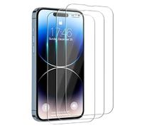 3 Piezas Protector Pantalla para iPhone 14 Pro Max Film Pantalla Cristal Vidrio Templado HD Clara Alta Definición Antiarañazos Antihuellas Sin Burbujas Dureza 9H 6,7 Pulgadas Transparente Resistente