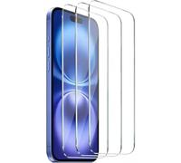 3 Piezas Protector Pantalla para iPhone 16, iPhone 15, iPhone 15 Pro Cristal Vidrio Templado HD Clara Antiarañazos Antihuellas Sin Burbujas Dureza 9H Completo 6,1 Pulgadas Transparente Resistente