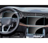3 Piezas Protectores de Pantalla para Audi Q7/Q8 2020-2024 (navigation screen+ instrument screen+lower screen air conditioning), Antiarañazos Película Templada para Pantalla de Navegación de Coche