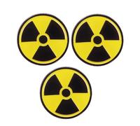 3 piezas Radioactive Radiation Logo Badge Funny I'm Dangerous Esmalte Pin Lovely Badge para Mochilas, Metal Acero inoxidable, Sin gemas.
