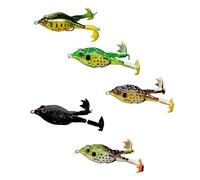 3 Piezas Rana Señuelo de Pesca, Cebos Realistas de Rana, Cebo de Pesca, Doble Gancho 360° Soft Bait Silicona Señuelo, para Trucha, Perca, Lucio, Cacho, Lucioperca, ECC. (I)