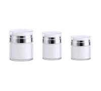 3 Piezas Recipiente cosmético portátil, Dispensador Crema, Vacío Acrílico Tarros de Maquillaje, Portátil Tarro, Crema al Vacío Tarro, Tarro Bomba Sin Aire Portátil para cosméticos, Polvo, loción