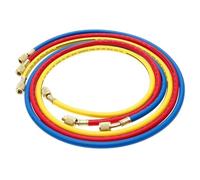 3 Piezas Refrigerante Manguera Carga para R134a, 1/4 SAE Rosca Manómetro Colector Refrigerante, Tres Colores Mangueras Flúor Rellenas Aire Acondicionado, Herramienta Tubos para Reparación Automóviles