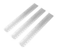 3 piezas Regla de Aluminio Plata 20,6x2,9x0,2cm para Dibujo técnico | Escala Métrica E Imperial, Lectura Dual Precisa, Superficie Lisa, para Cuadernos y Papel