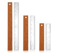 3 Piezas Regla Metal, 30+20+15cm Acero Inoxidable Regla de Borde Recto Imperial y Métrica Regla Herramienta de Medición con Respaldo Corcho para Carpintería Dibujo Escuela Oficina