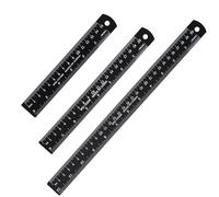 3 Piezas Reglas de Metal, Regla 15 cm, 20 cm, 30 cm de Doble, Negro, Fácil Leer, Reglas con Doble Escala Métrica e Imperial, para Dibujar, Escuela, Hogar, Oficina, Ingeniería