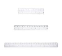 3 Piezas Reglas plástico transparente 15 cm, 20 cm, 30 cm,Reglas Irrompible con bordes biselados,Diseño transparente Medir sobre patrones,para Escuela, Oficina o Manualidades