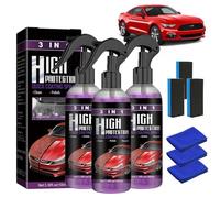 3 Piezas Reparación Arañazos Coche Spray, 3 en 1 High Protection Spray Abrillantador para Coche, Spray de Quita Arañazos Coche, Pulimento Coche Arañazos con Cepillo Esponja y Toalla