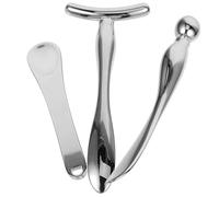 3 Piezas Rodillo de Crema para Ojos de Aleación de Zinc, Plata | Tamaño Portátil, Diseño Multifunción, Fácil de Sujetar, Uso en Rostro y Piel, Acabado Metálico