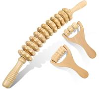 3 Piezas Rodillo de Fascia de Madera, Rodillo Masaje Muscular, Masajeador de Madera de Haya, para Masaje del Cuerpo, Alivio del Dolor Muscular y Relajación