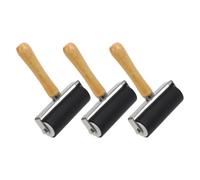 3 Piezas Rodillo de Tinta para Impresión Profesional Negro | Goma, Madera y Metal, Aplica Tinta, Pegamento y Pintura, Fácil de Limpiar, para Estampación Artística
