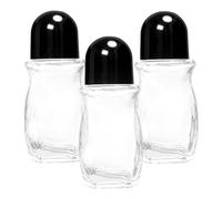 3 piezas Roll en botellas, 50 ml engrosar botellas de rodillo de vidrio transparente para aceites, aplicador de bola de rodillo vacío recargable con fondo sin deslizamiento para cosméticos de fraganc