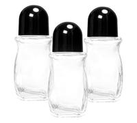 3 piezas Roll en botellas, 50 ml engrosar botellas de rodillo de vidrio transparente para aceites, aplicador de bola de rodillo vacío recargable con fondo sin deslizamiento para cosméticos de fraganc