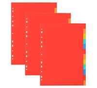 3 Piezas Separadores Archivador, 12 Piezas Separadores De Carpetas A4 con 11 Agujeros, Colores Divisores De Sujeto A4 Plástico para Organizar Documentos Escolares y Archivar Archivos De Oficina