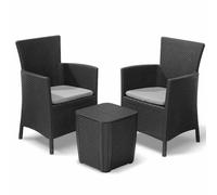 3 Piezas Set de Balcón Iowa Grafito Gefrecht - Óptica Jardín Terraza Mueble