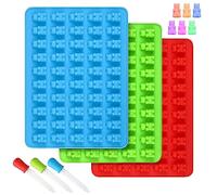 3 Piezas Silicona para Caramelos Y Chocolates,Moldes Gominolas Silicona,Molde Ositos Silicona,Paquetes Moldes,Moldes para Hacer Gominolas con 3 Goteros,para Hacer Bombones,Chocolates y Chuches
