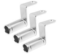 3 piezas Soporte Extensor de Espejo para Motocicleta, Aluminio plata | 8,5x5,3x2,1cm, Montaje Amortiguador, Vista Amplia, para Scooters y Conducción Nocturna