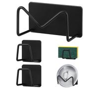 3 Piezas Soportes de Esponja Adhesivos, Gancho para Estropajos, Acero Inoxidable 304, Soporte Gancho Estropajos Cocina, Soporte de Esponja de Acero Inoxidable para Almacenamiento en Cocina y Baño