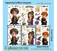 3 piezas, Stickers de vidrio WB Harry Potter, Decoración de pared y ventana, Decoración del hogar, Artículos para fiestas, Haz que tu hogar sea único y , Regalo ideal