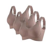 3 Piezas Sujetador Deportivo Mujer Alto Impacto Talla Grande Sujetador Sin Aros Push Up Bandolera Ajustable con Relleno Suaves Cómodo Sostenes de Mujer Sin Costuras Transpirable Sports Bra