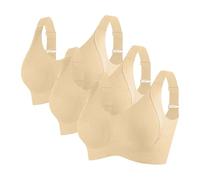 3 Piezas Sujetador Deportivo Mujer Alto Impacto Talla Grande Sujetador Sin Aros Push Up Bandolera Ajustable con Relleno Suaves Cómodo Sostenes de Mujer Sin Costuras Transpirable Sports Bra