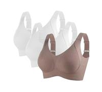 3 Piezas Sujetador Deportivo Mujer Alto Impacto Talla Grande Sujetador Sin Aros Push Up Bandolera Ajustable con Relleno Suaves Cómodo Sostenes de Mujer Sin Costuras Transpirable Sports Bra