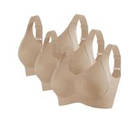 3 Piezas Sujetador Deportivo Mujer Alto Impacto Talla Grande Sujetador Sin Aros Push Up Bandolera Ajustable con Relleno Suaves Cómodo Sostenes de Mujer Sin Costuras Transpirable Sports Bra