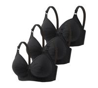 3 Piezas Sujetador Deportivo Mujer Sostenes Alto Impacto Talla Grande Sujetador Sin Aros Push Up Bandolera Ajustable con Relleno Suaves Cómodo Sostenes de Mujer Sin Costuras Transpirable Sports Bra