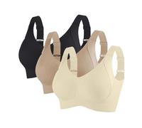 3 Piezas Sujetador Deportivo Mujer Sostenes Alto Impacto Talla Grande Sujetador Sin Aros Push Up Bandolera Ajustable con Relleno Suaves Cómodo Sostenes de Mujer Sin Costuras Transpirable Sports Bra
