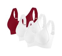 3 Piezas Sujetador Deportivo Mujer Sostenes Alto Impacto Talla Grande Sujetador Sin Aros Push Up Bandolera Ajustable con Relleno Suaves Cómodo Sostenes de Mujer Sin Costuras Transpirable Sports Bra