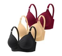 3 Piezas Sujetador Deportivo Mujer Sostenes Alto Impacto Talla Grande Sujetador Sin Aros Push Up Bandolera Ajustable con Relleno Suaves Cómodo Sostenes de Mujer Sin Costuras Transpirable Sports Bra
