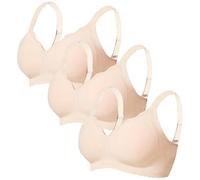 3 Piezas Sujetador Mujer Sin Aros Bralette Sujetador Elástico Sin Costuras Super Suave Comodos Sujetadores Push Up con Cuello En V Sujetadores Transpirable Elástico Sports Bra