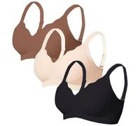 3 Piezas Sujetador Mujer Sin Aros Bralette Sujetador Elástico Sin Costuras Super Suave Comodos Sujetadores Push Up con Cuello En V Sujetadores Transpirable Elástico Sports Bra