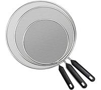 3 Piezas Tapa Antisalpicaduras Cocina, Pantalla Antisalpicaduras de Acero Inoxidable con Mango para Protección contra Aceites - 19/25/29cm