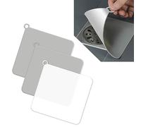 3 Piezas Tapa Desague Ducha, 12x12cm Tapón Ducha Desague Cuadrado Cubiertas De Desagüe De Ducha, Almohadilla Desodorante de Silicona Tapón de Drenaje Universal para Cocina Baño Bañeras(2Gris+1Blanco)