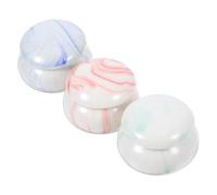 3 Piezas Tarro de Cosméticos de Cerámica 15ml Tapa, Patrón Mármol | Compacto y Ligero, Apertura Fácil, para Crema y Cosméticos de Viaje, Uso en Mesa de Maquillaje