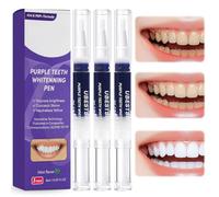 3 Piezas Teeth Whitening Pen Violeta, Gel Blanqueador de Dientes, Kit Blanqueamiento Dientes, Elimina Manchas, Blanqueamiento Rápido y Efectivo para un Sonrisa Más Blanca