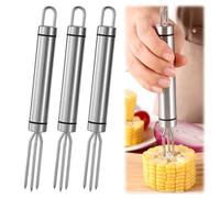 3 Piezas Tenedor de Maíz Tenedores de Patatas de Acero Inoxidable 18,3 X 1,9 cm, Pinchos para Mazorcas de Maíz con 3 Tenedores para Pelar Patatas para Fruta, Filetes, Pelado Auxiliar, Barbacoa