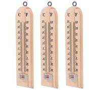 3 Piezas Termómetro de Madera, Lectura Fácil, sin Pilas | Display Grande Visible, Diseño Colgante, para Cocina, Garaje, Sauna y Control Ambiental